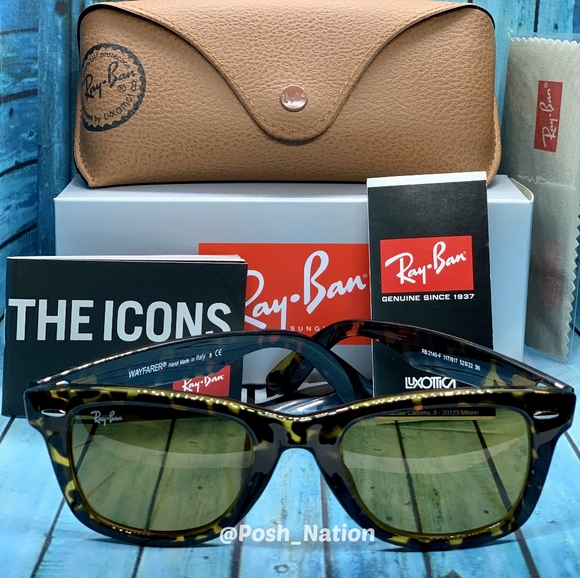 FREE SHIPPING RayBan Wayfarer Tortoise Brown RB2140 Classic New - Picture 6 of 14